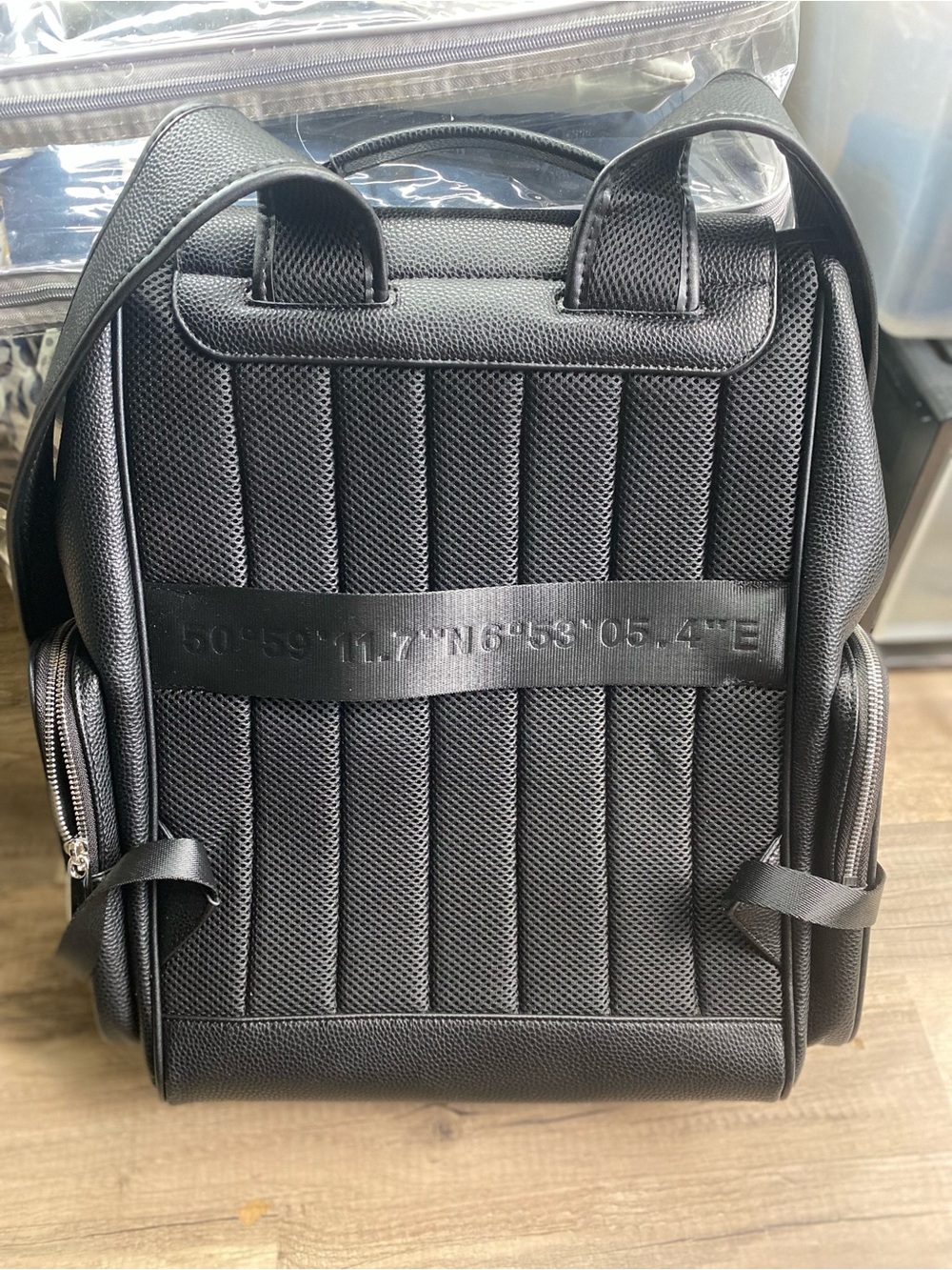 RIMOWA Black Leather Structured Backpack with Front Buckle - Picture 3 of 6